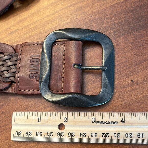 Vintage Levi's Braided Woven Leather Belt - Large - Picture 5 of 7